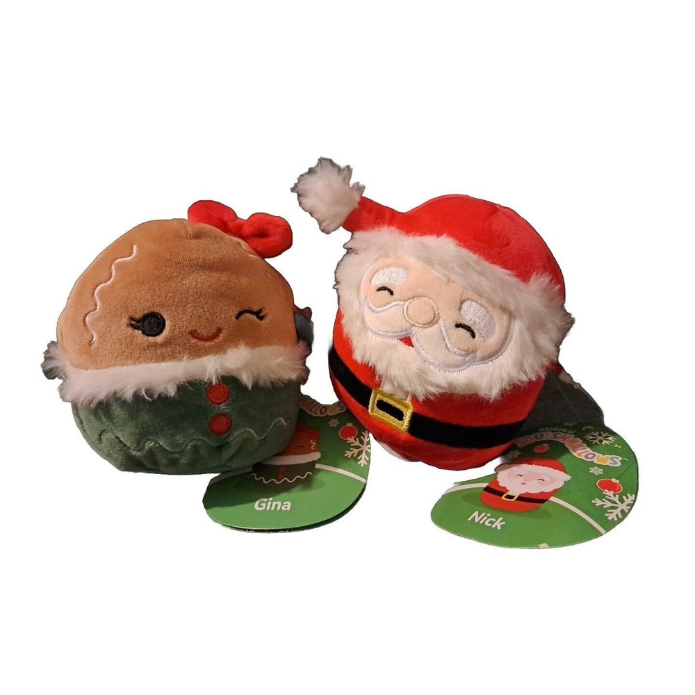 Squishmallows Christmas Mystery Squad 4" Plush NICK! Santa & Gina Gingerbread